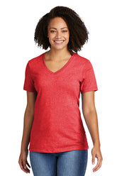 Allmade® Women’s Recycled Blend V-Neck Tee - Reclaimed Red Heather - XS